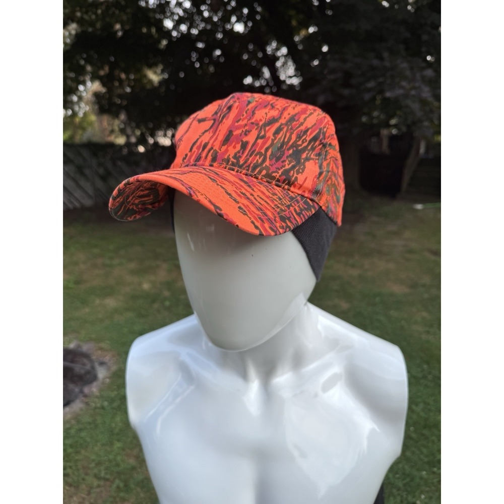 Cobra 5 Panel Low Crown Camo with Foldable Ear Flaps Orange & Black SnapBack